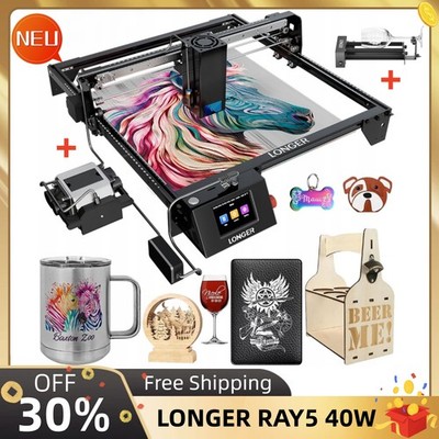 LONGER Ray5 40W Graviermaschine Laser Engraver Laser Cutter+Air Pump+Roller EU