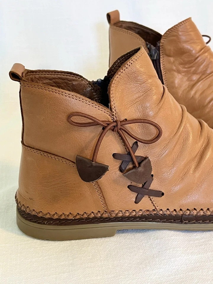 Bota Chelsea Spring Step Pomeroy para mujer de cuero talla 10,5-11. Color camel Foto 2 de 4