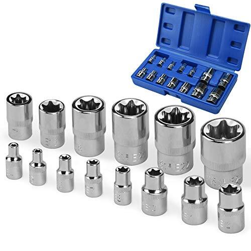 Drado 14 pz E Star Torx Set E4-E24 Femmina Esterna Torx Socket On Rail (P6Y)