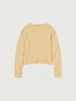 ASK availability First)AURALEE FLAT CORD YARN WIDE RIB KNIT