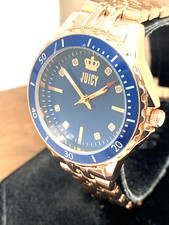 Juicy By Juicy Couture Women's Watch JC/5020 Quartz Blue Dial Rose Gold Steel