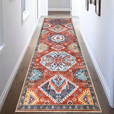 Vintage Runner Rug 2x8 Long Turkish Oriental Velvet Non-slip Kitchen Floor Mat