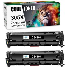 2PK Black Toner for HP 305A CE410A LaserJet Pro 400 color M451nw M451dn M451dw