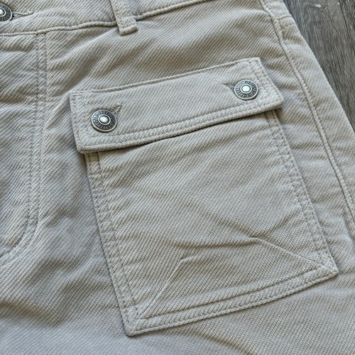 Free People Kyo Carpenter Corduroy Pants Sz 6 Ocean Pearl Grayish Button Fly - Picture 7 of 16