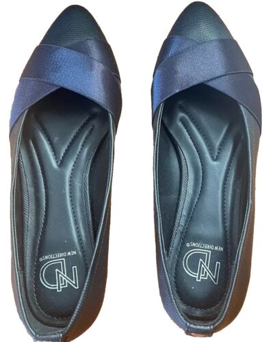 Womens Black Flats Ballet Shoe Rhemy Size 6M Pointed Toe New Directions