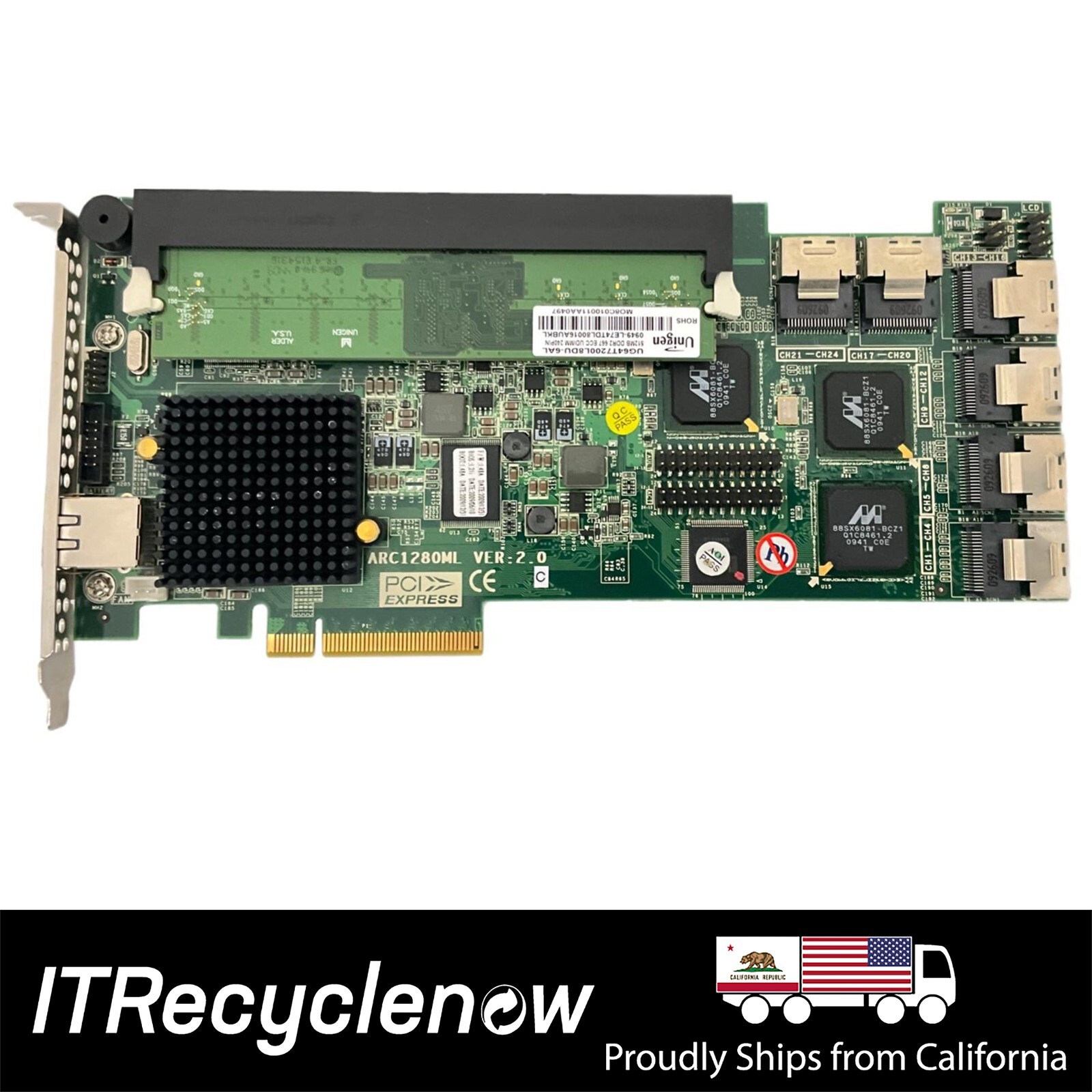 Areca ARC1280ML ver 2.0 24 Port 6Gbps PCIe x8 RAID Controller with