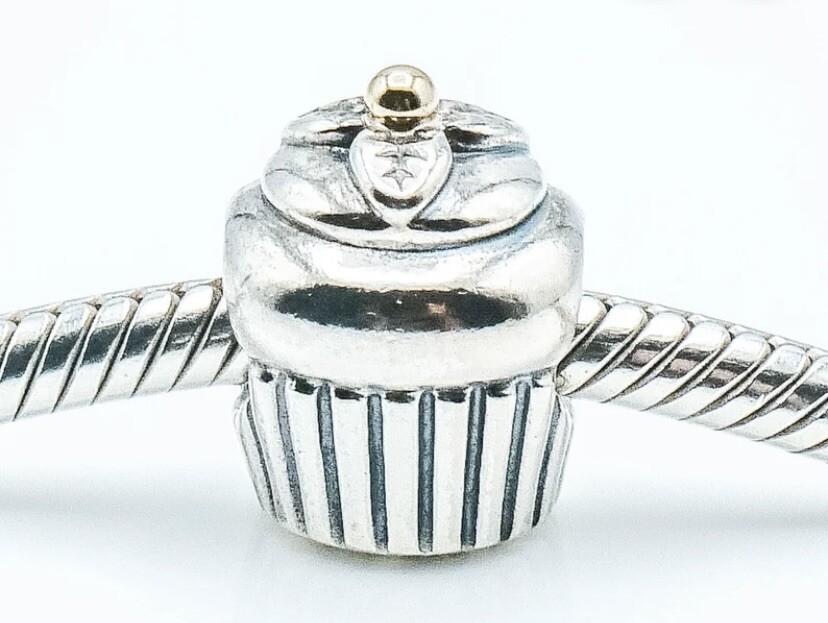 Pandora Cupcake Charm 14K Gold and Silver 925 ALE 790417 | eBay