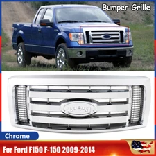 For 2009-2014 Ford F-150 F150 XLT FX4 FX2 Chrome Upper Front Bumper Grille Grill