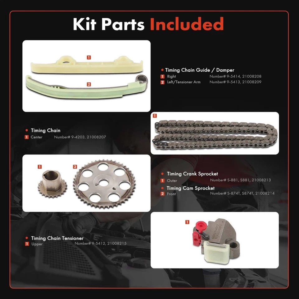 6x Engine Timing Chain Kit for Saturn SC1 SL SL1 1999-2002 SW1 1999 1.9L SOHC - Imagem 2 de 4