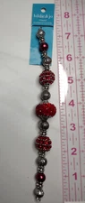 Hildie Jo Beads Red Rhodium Mixed Material Glittery Strand - NEW!
