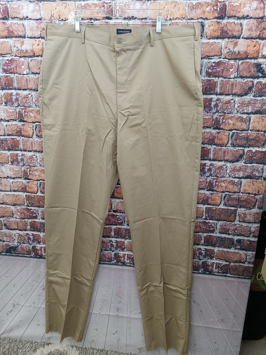 Lands End Mens Khaki Uniform Pants Size 44x38