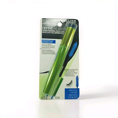 Maybelline Define-A-Lash Lengthening Mascara Waterproof, Very Black, NEW SEALED