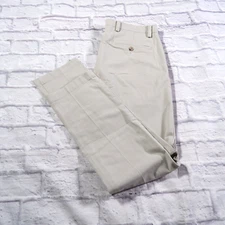 Dockers Slim Fit Beige Flat Front Cotton Blend Chinos Mens Pants 33x32