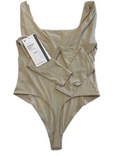 NWT Lululemon Ultra Soft Nulu Wundermost Long Sleeve Bodysuit Mojave Tan Size L