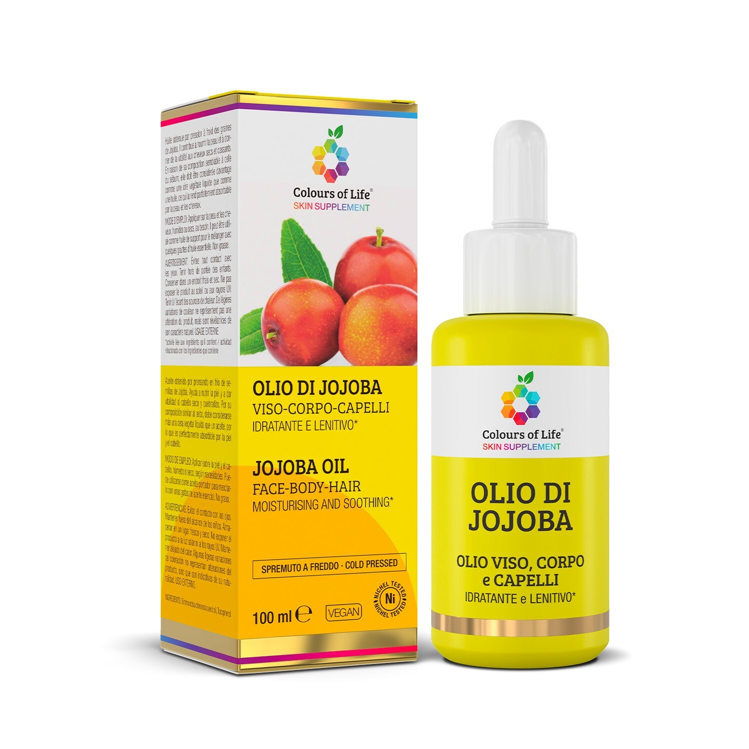 Olio di Jojoba 100 ml Colours Of Life Skin Supplement Optima Naturals