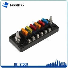 12V 6 Way Auto Car Marine Fuse Box Block Holder Board Waterproof With Negative