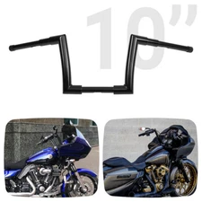 10" Gloss Black Rise APE Hanger Handlebar 1-1/2" DNA Monster Fat Bars For Harley
