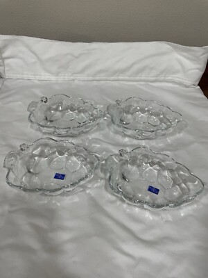 4 Studio Nova Glass Grape, Candy, Dish, Bowls - 6  X 4  Made in Japan