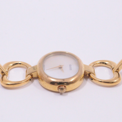 USED Excellent] GUCCI 1600 White Shell Dial QZ Women's Watch No