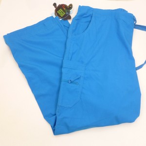 Peaches-XL-Blue-7-Pocket-Drawstring-amp-Elastic-Cargo-SCRUBS-PANTS-Bottoms-X-LARGE