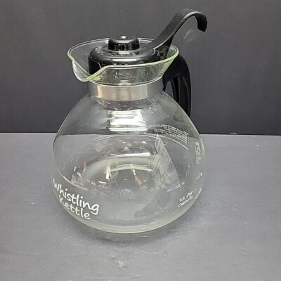Café Brew Glass 12 Cup Stove Top Whistling Tea Kettle Medelco Schott Glass