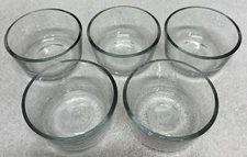 1-Cup Round Glass Food Storage Dessert Bowls Containers Set Of 5 Anchor Hocking