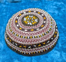 Vintage Turkmen chodur Uzbek embroidery skull turkoman Tribal handmade Beanie