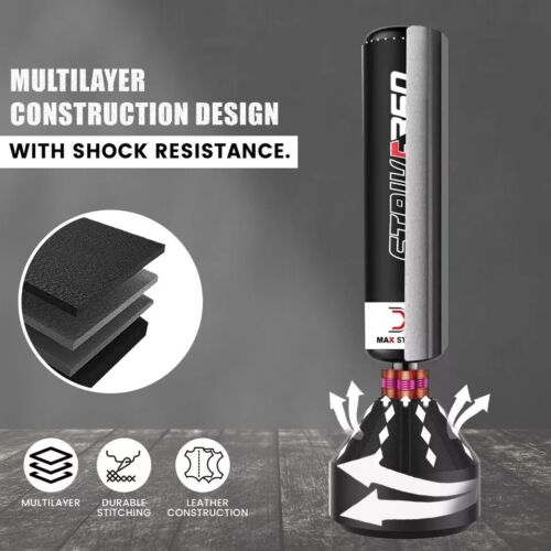 5.5ft Boxing Free Standing Punch Bag Stand Heavy Kick Fight Martial Arts Sets - Picture 4 of 19