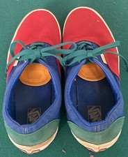 Vans Lace Up Kids Shoes Size 6.5 Color Red Green & Blue. In Excellent Condition!