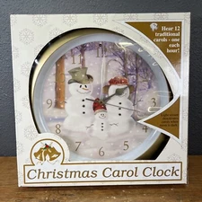 Feldstein Snow Man Family Christmas Carol Song Clock Light Sensor