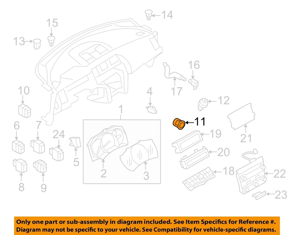 Used Ignition Switch fits: 2011 Nissan Altima AT CVT push button switch Grade A - Image 3 of 4