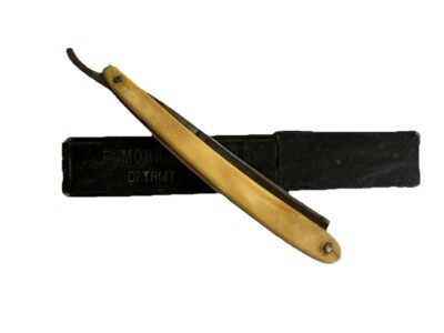 E. Morris Co. Detroit MI 6'' Fascination 101 Straight Razor  Celluloid
