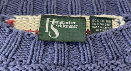 Sweater American Flag , Hammacher Schlemmer - Uni-sex Size XL Hand-Knit Cotton - Picture 4 of 4