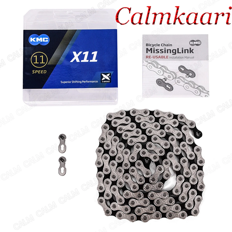 Cadena de bicicleta KMC X11 11 velocidades a prueba de estiramiento 118L X11.93 apta para Campy SRAM Shimano Foto 3 de 4