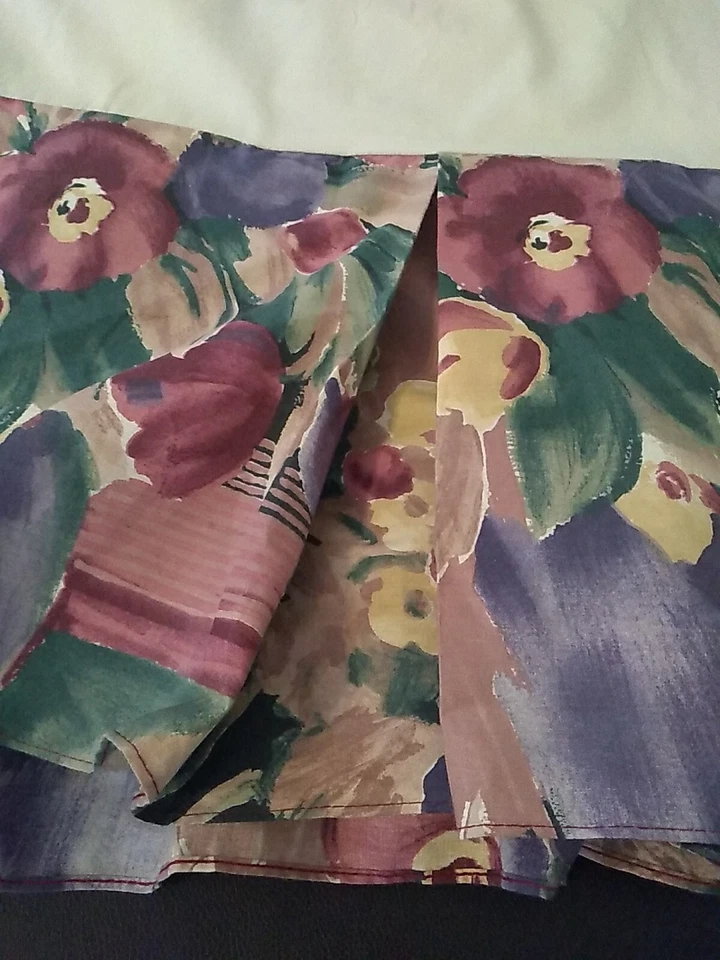Vintage Croscill Full Size Bed Skirt Dust Ruffle Abstract Multicolor - Image 2 of 4