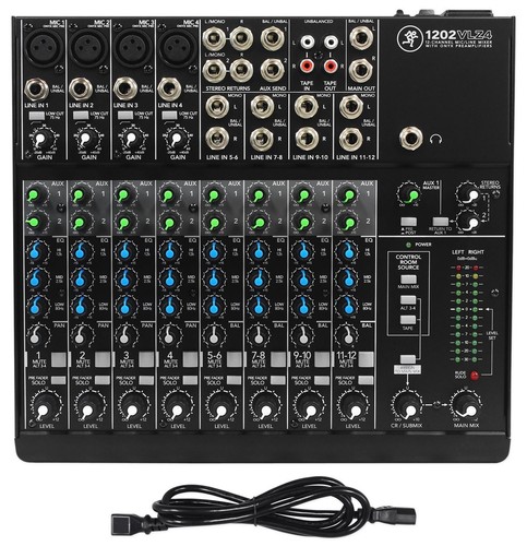 Mackie 1202VLZ4 12-channel Compact Analog Mixer w/4 ONYX Preamps+Headphones+Mic - Picture 2 of 12