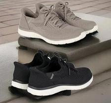 New Skechers Swift Fit Hands Free Slip-In Women's Shoes Black, Gray New With Box