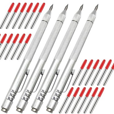 Metal Scribe Tool 4-Pack, Tungsten Carbide Pen with Magnet, 24 Tips for Engra...