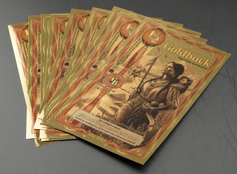 2026 Idaho 1/2 Goldback Alpha Gold Foil Note - lot of 10 - 24k Gold Goldbacks