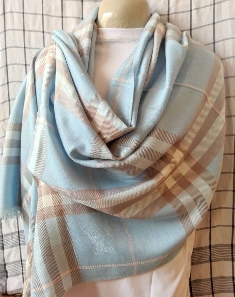 Bufanda Burberry 100 % cachemir chal flecos estola mujer envoltura Foto 4 de 4