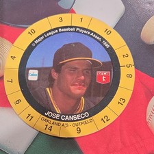 Cadaco 1990 Game Discs Jose Canseco Oakland A's MLB Baseball Card