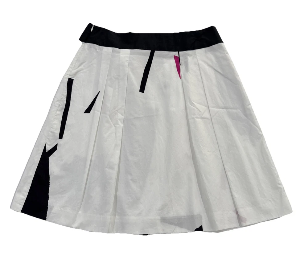 Falda de algodón Theory blanca negra rosa línea A talla 6 nueva con etiquetas Foto 3 de 4