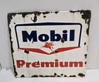 Mobile Premium Pegasus Gas Pump Porcelain Plate Vintage