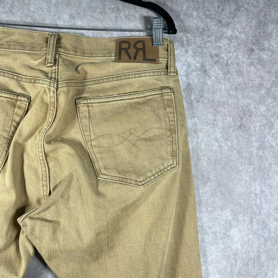 Jeans masculino jeans japonês RRL Ralph Lauren 30X30 marrom alto fino preppy casual - Imagem 4 de 4