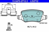 Bremsbelagsatz Scheibenbremse Hinten Ate 130470 27122 FÜR Mercedes