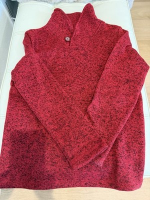 Jumping Beans Soft Sweater Boys Size 8 Red With Button At Neck Long Sleeves