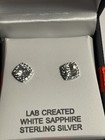 Lab-Created White Sapphire Ring 925 Sterling Silver Size 7 with earrings — photo 5
