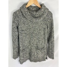 Ann Taylor LOFT Mock Neck Cable Knit Front Pocket Sweater Size Small