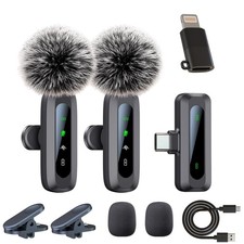 Wireless lavalier Microphone,Microphone for iPhone USB-C Plug, mini mic Wir...