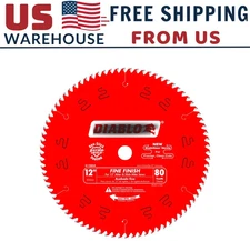 Diȧblȯ Tools D̶1280X 12 in. x 80 Tooth Fine Finish Saw Blade